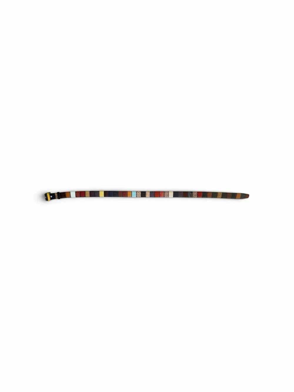Italian Leather Multicolor Striped Belt